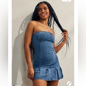 Urban Outfitters brandi denim strapless mini dress